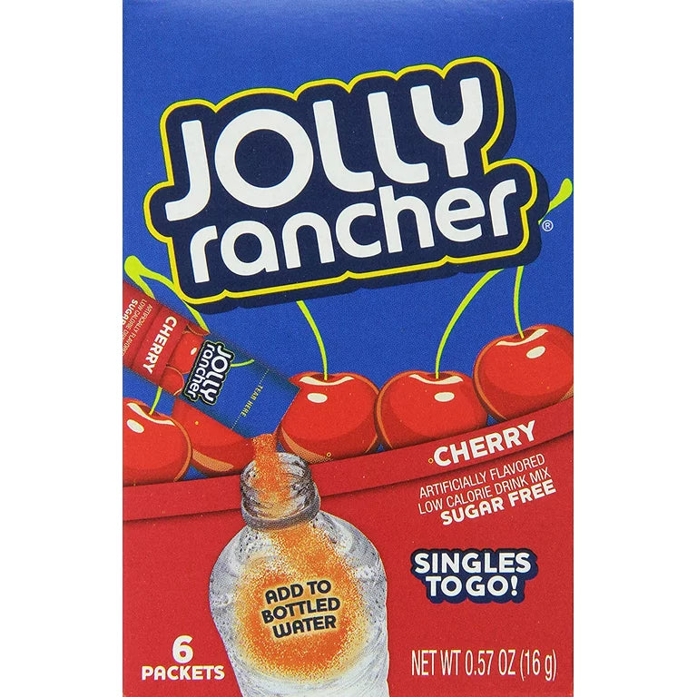 Mélange pour boisson en poudre sans sucre Jolly Rancher Cherry, 6 sachets