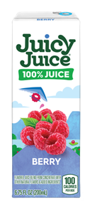 Juicy Juice Berry 100% Juice 6.75 fl.oz carton featuring vibrant raspberries and colorful design, ideal for kids' daily fruit intake.