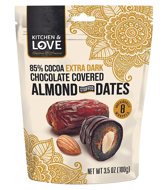 Kitchen & Love Chocolate Covered Almond Stuffed Dates 3.5 oz