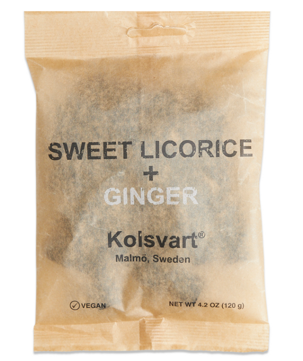 Kolsvart Sweet Licorice with Ginger Candy 4.2 oz