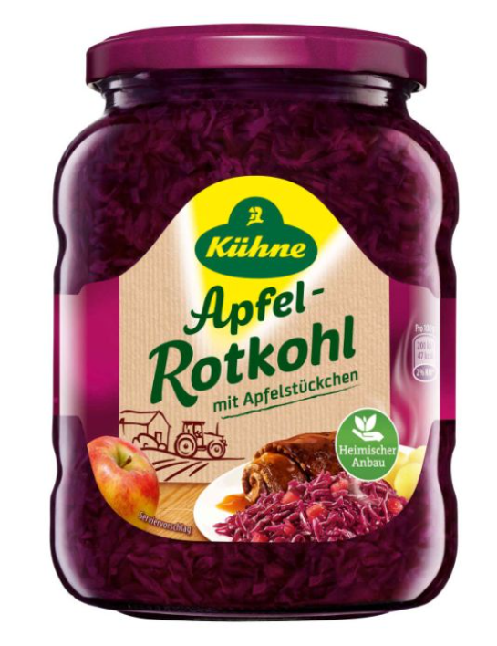 Kuhne Rotkohl Apple Red Cabbage 680g