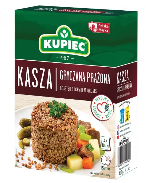 Kupiec Buckwheat Roasted Groats (Kasza Gryczana Prazona) 4x100 g