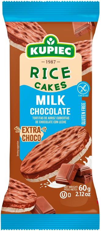 Kupiec Rice Cakes with Milk Chocolate 60 g feature crispy puffed rice ...