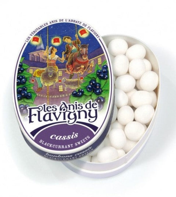 Les Anis de Flavigny Blackcurrant Candy Oval Tin 50 g