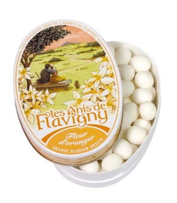 Les Anis de Flavigny Orange Blossom Candy Oval Tin 50 g