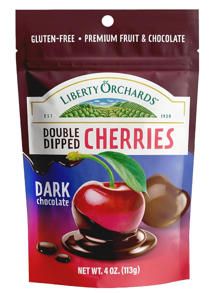 Liberty Orchards Dark Chocoalte Double Dipped Cherries 4 oz