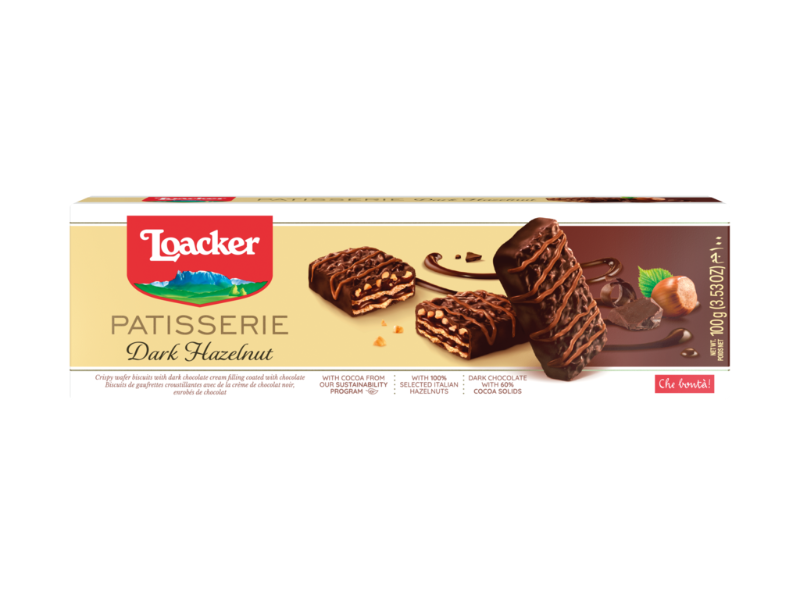 Loacker Patisserie Dark Hazelnut Chocolate Biscuits 100 g