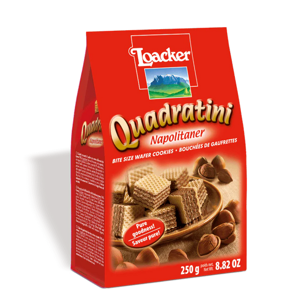 Loacker Quadratini Hazelnut Wafer Cookies 8.8 oz