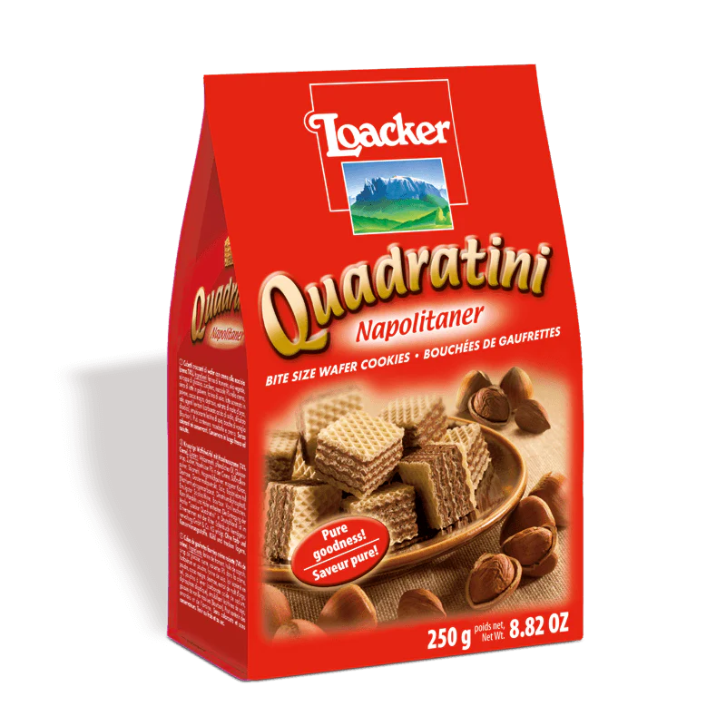 Loacker Quadratini Hazelnut Wafer Cookies 8.8 oz