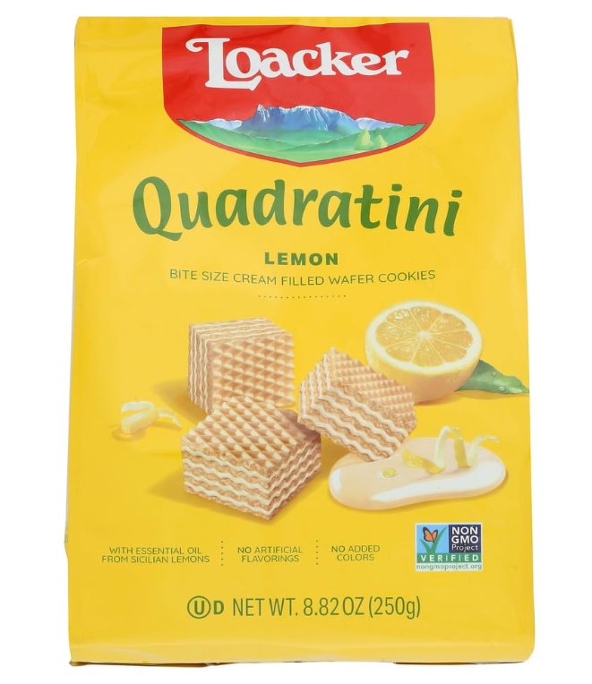 Loacker Quadratini Lemon Wafer Cookies 8.8 oz