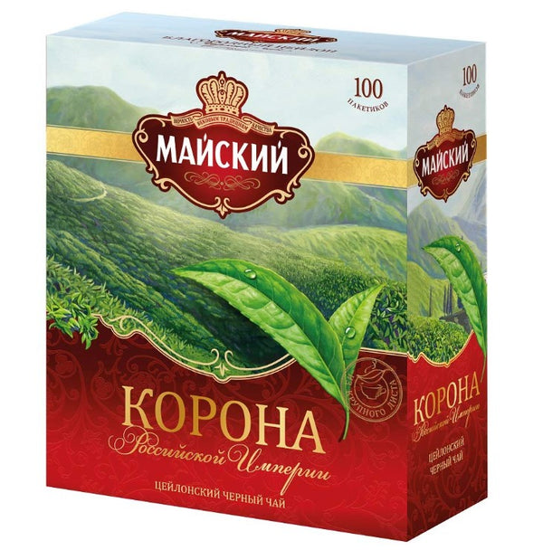 Maiskiy Black Tea Large Leaf Crown of the Russian Empire 100 Tea Bags