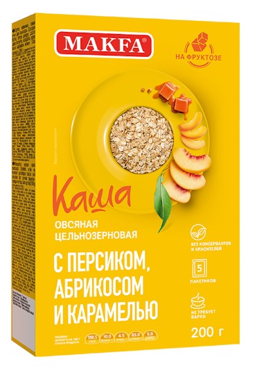 Makfa Instant Oatmeal: Peach, Apricot & Caramel 200g