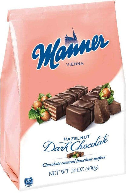 Manner Hazelnut Dark Chocolate Mignon Wafers In Bag 14 Oz