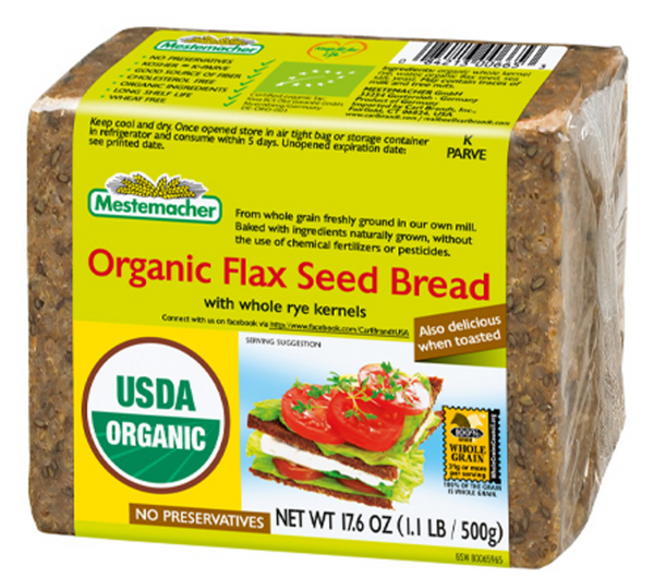 Mestemacher Organic Flax Seed Whole Grain Bread 17.6oz