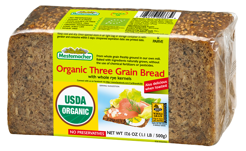 Mestemacher Organic Three Grain Bread 17.6oz