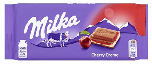 Chocolat Milka à la crème de cerises 100 g