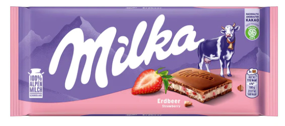 Milka Milk Chocolate Strawberry 100 g