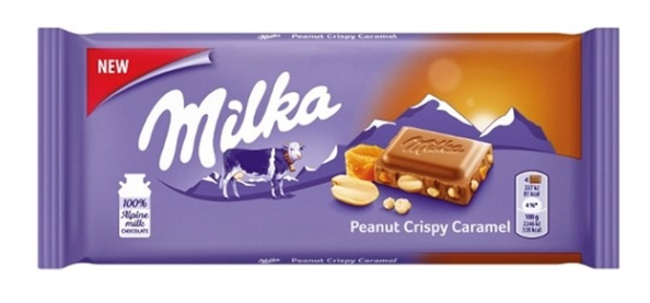 Milka Peanut Crispy Caramel Chocolate 90g