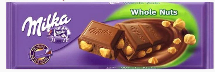 Milka Whole Nuts Chocolate Bar 250g