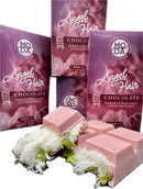 Moda Angel Hair Turkish Cotton Candy and Pistachio Chocolate 5.3 oz bars shown with fluffy cotton candy filling and pistachio blend, ideal gourmet treat.