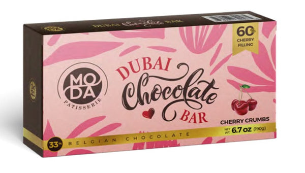 Moda Dubai Cherry Crumbs Chocolate Bar 6.7oz (190g)