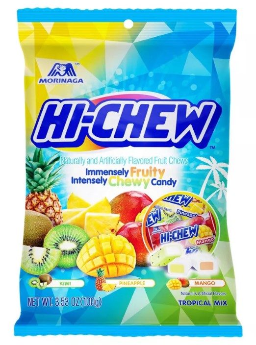 Morinaga Hi-Chew Fruit Chewy Candy Tropical Mix 3.53 oz