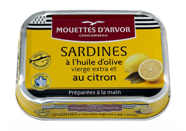 Mouettes d'Arvor Sardines with Olive Oil and Lemon 115 g