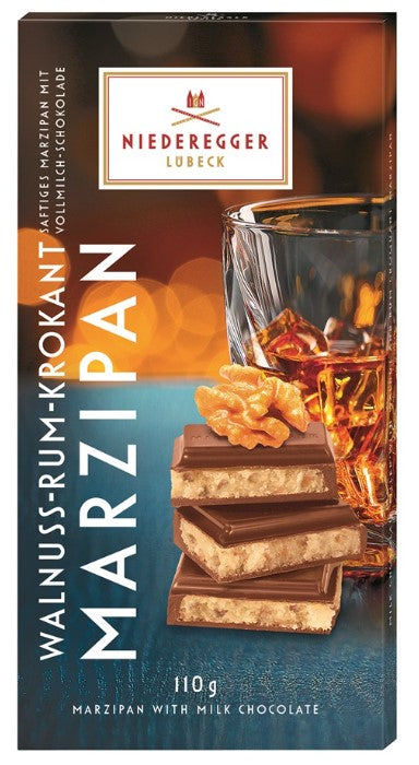 Niederegger Marzipan Chocolate Bar Walnut Rum 3.8 oz