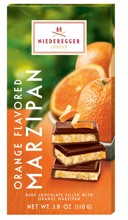 Niederegger Marzipan Dark Chocolate Bar with Orange 3.8 oz