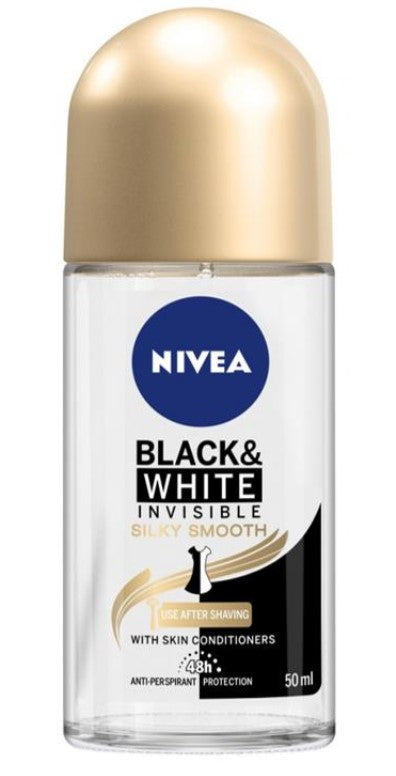 Nivea Black & White Invisible Silky Smooth Roll-On Deodorant 50 ml