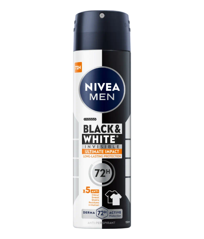 Nivea Men Black & White Invisible Ultimate Impact Deodorant 150 ml
