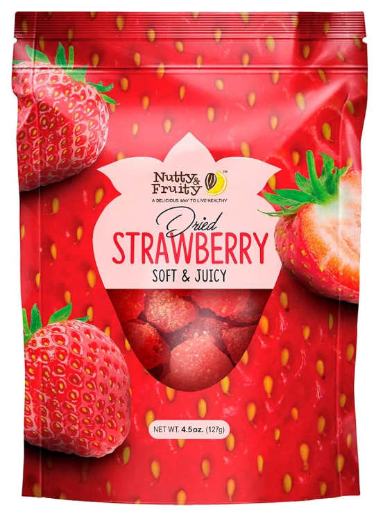 Nutty & Fruity Dried Strawberries 4.5 oz