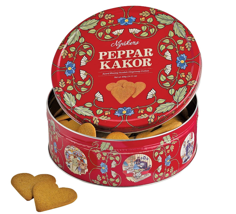 Nyakers Pepparkakor Swedish Heart-Shaped Gingersnap Cookies 400 g