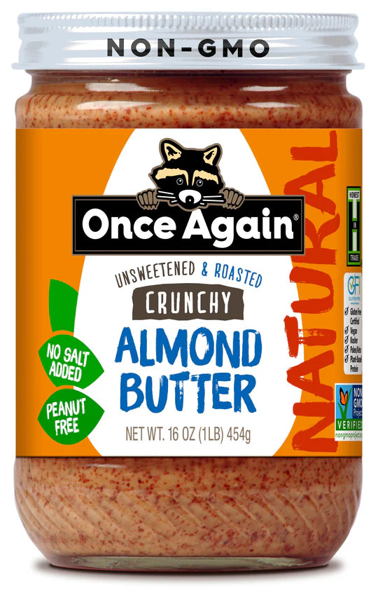 Once Again Natural Unsweetened & Roasted Crunchy Almond Butter 16 oz