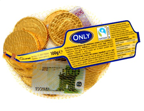 Only Banknotes & Gold Coins Milk Chocolate 100g