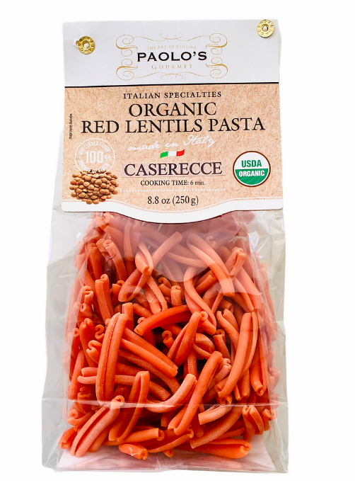 Paolo's Caserecce Organic Red Lentis Pasta 8.8 oz