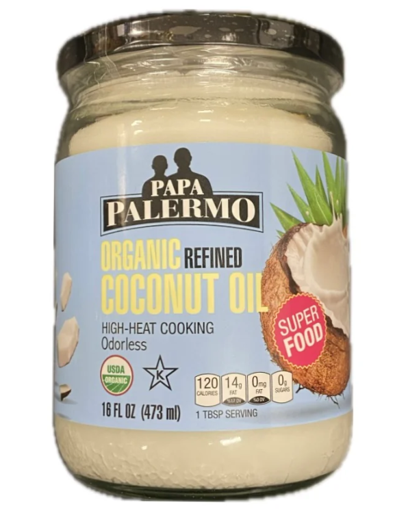 Papa Palermo Organic Refined Coconut Oil 16 oz