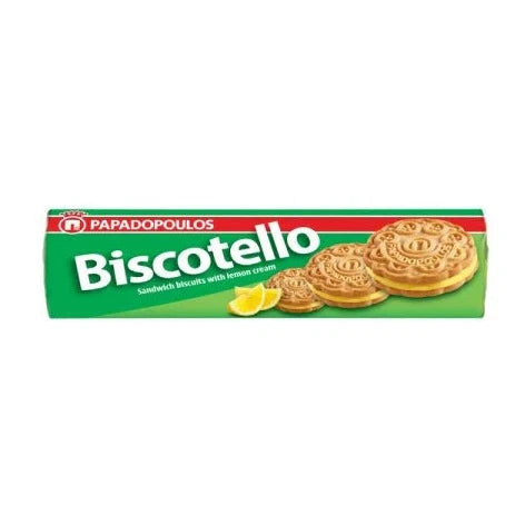 Papadopoulos Biscotello Lemon Cream Sandwich Cookies 200g