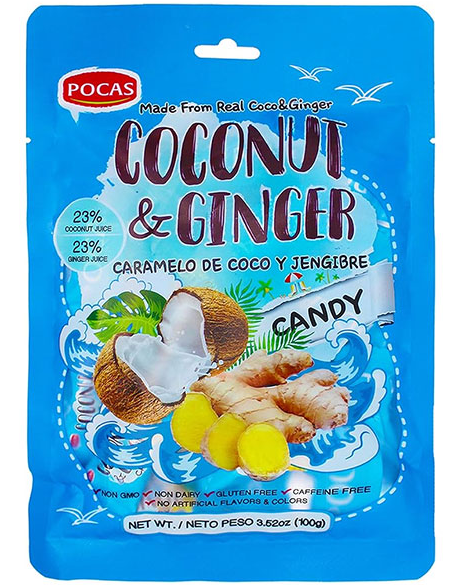 Pocas Coconut & Ginger Hard Candy 100 g