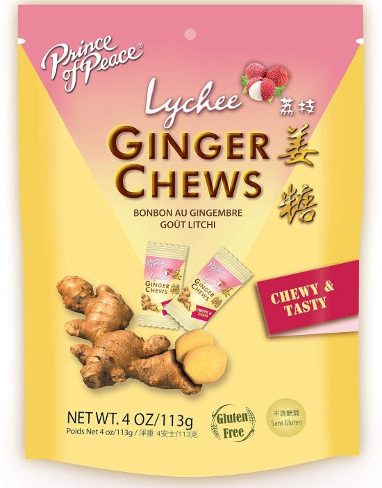 Prince of Peace Ginger Chews with Lychee 4 oz