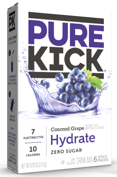 Pure Kick Concord Grape Hydration Drink Mix 6 Packets