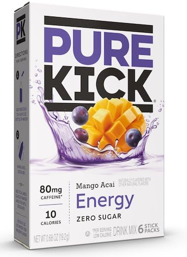 Pure Kick Mango Acai Energy Drink Mix 6 Packets