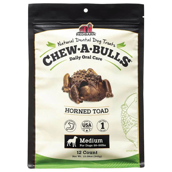 Redbarn Chew-A-Bulls Horned Toad Dog Treat 12.09 oz