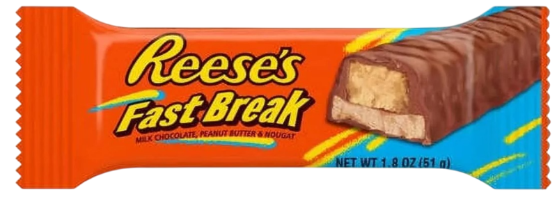 Reese's Fast Break Peanut Butter Nougat Candy Bar 1.8 oz