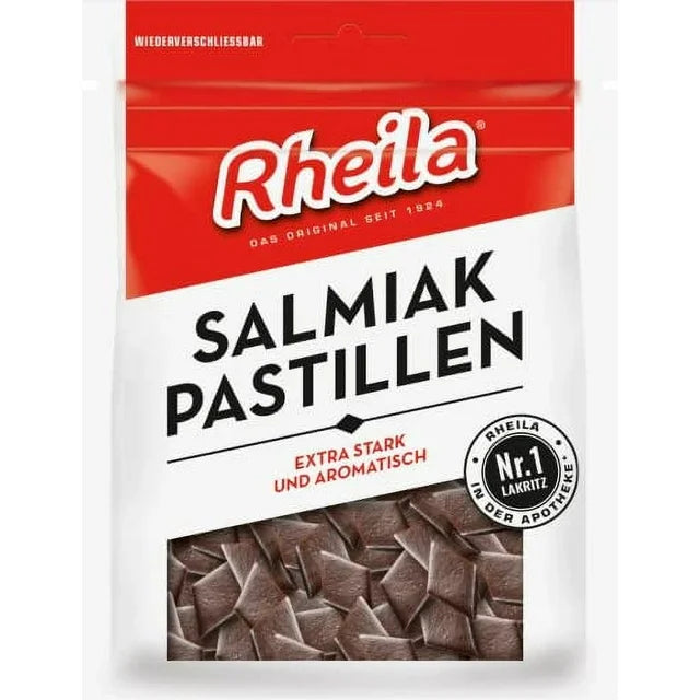 Rheila Salmiak Pastillen (Salty Licorice Bits), 90 g