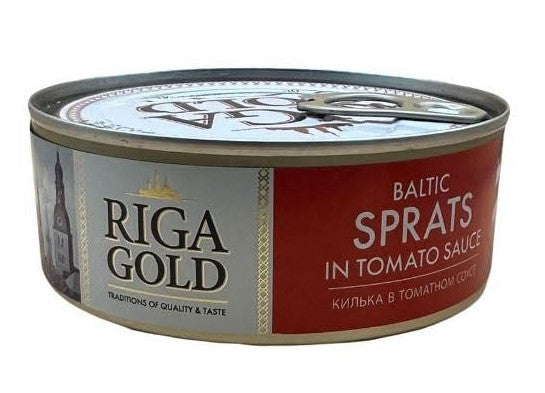 Riga Gold Baltic Sprats In Tomato Sauce 8.47 Oz