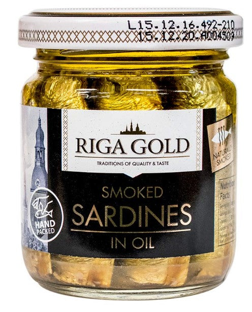 Riga Gold Smoked Sardines In Oil 3.52 oz