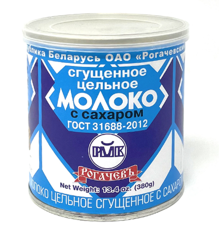 Rogachev Whole Condensed Milk with Sugar 8.5% 380 g