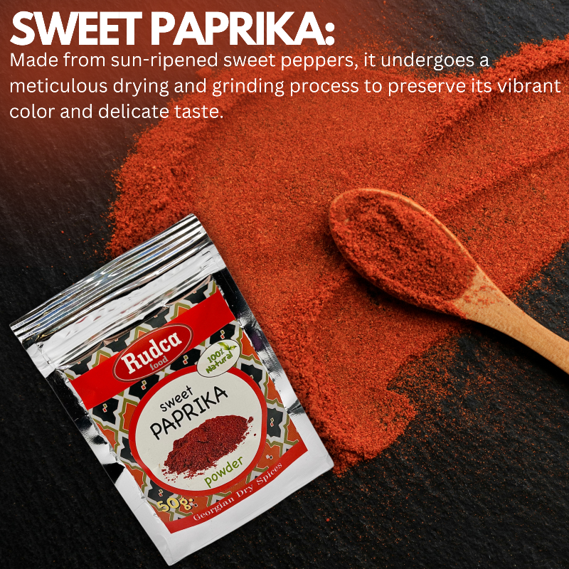 Sweet Paprika Dry Spice Ground 100% Natural 50 g by Rudca food