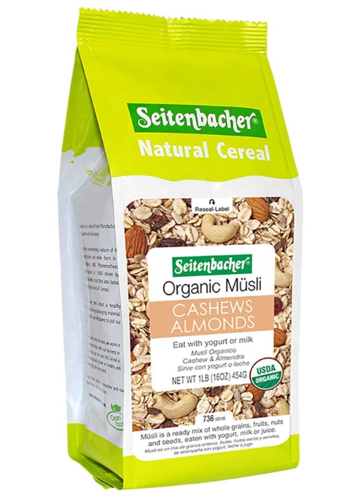 Seitenbacher Organic Muesli Cashews Almonds Natural Cereal 16 oz